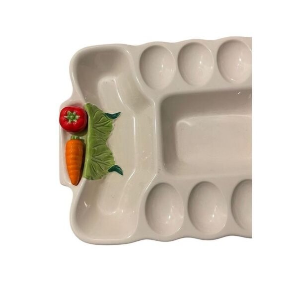 Deviled Egg Veggie Tray RARE Vintage Japan Jamestown China Garden Delight Patter - Picture 4 of 5